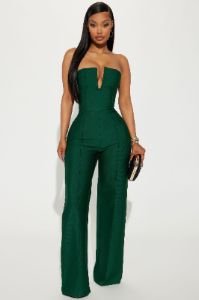 Someone To You Bandage Jumpsuit - Hunter sold by Fashion Nova