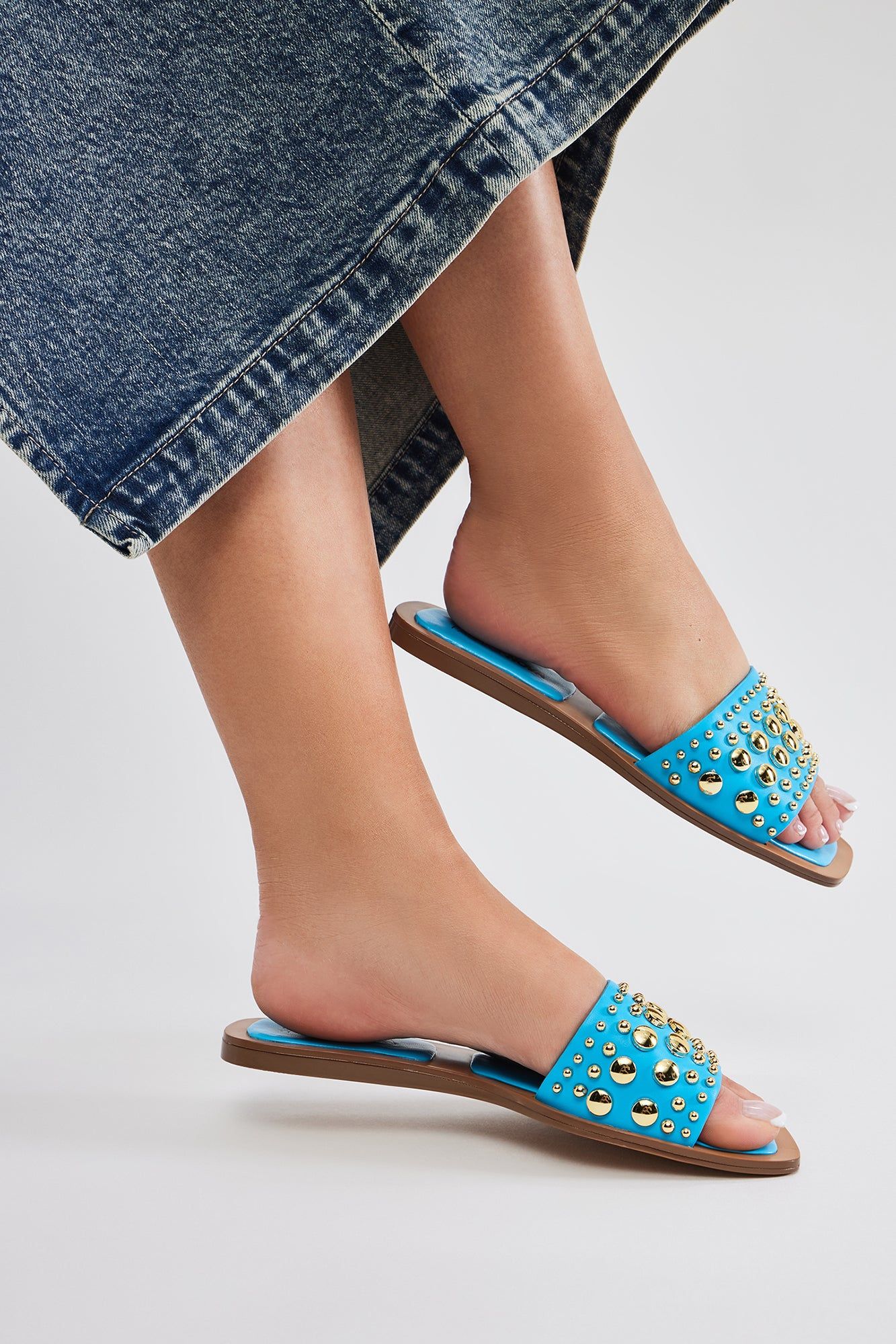 Easy On The Eyes Flat Sandals - Blue sold by Fashion Nova product image thumbnail 2