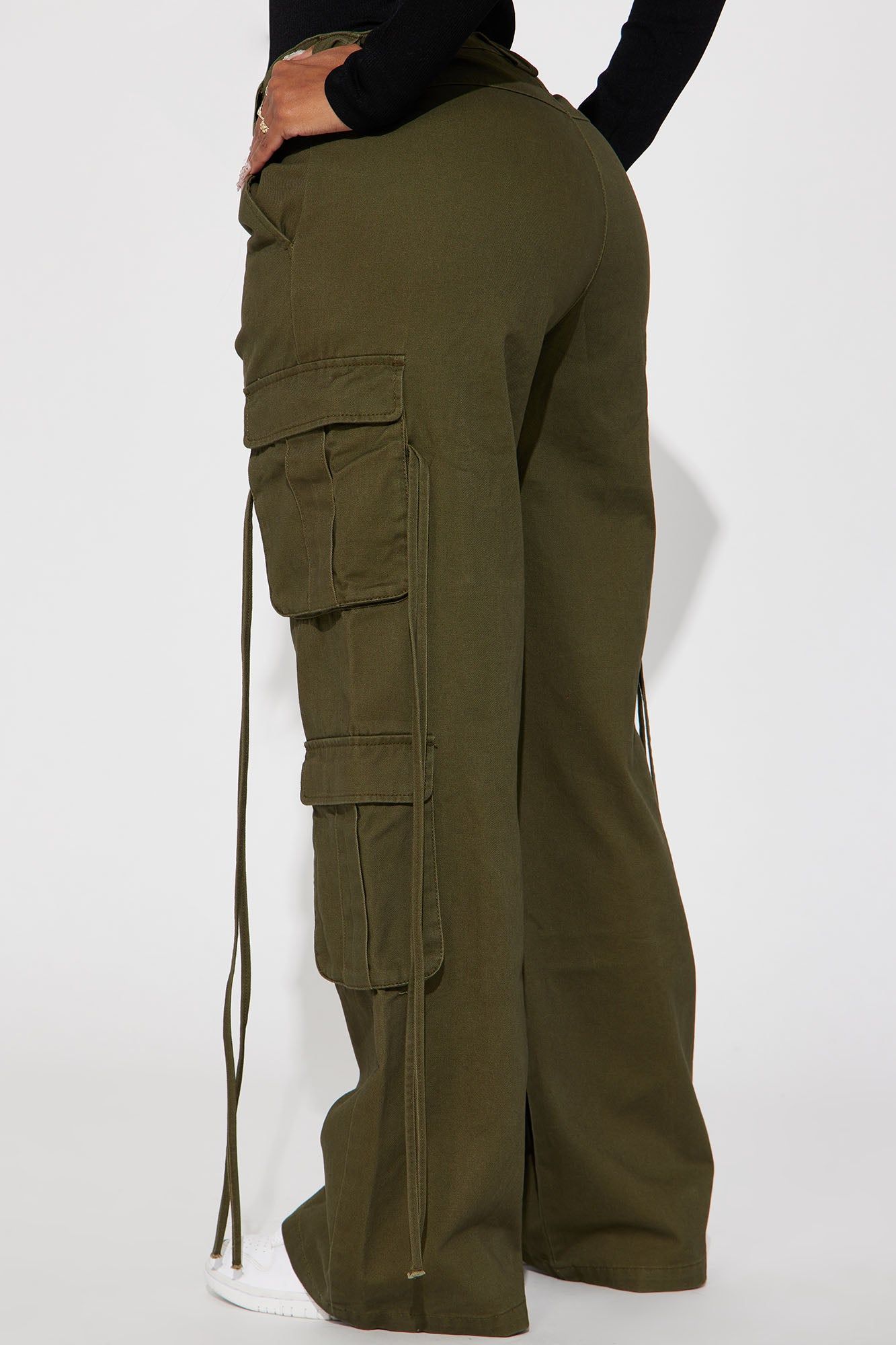 Petite Golden Hour Wide Leg Cargo Pant - Olive sold by Fashion Nova product image thumbnail 3