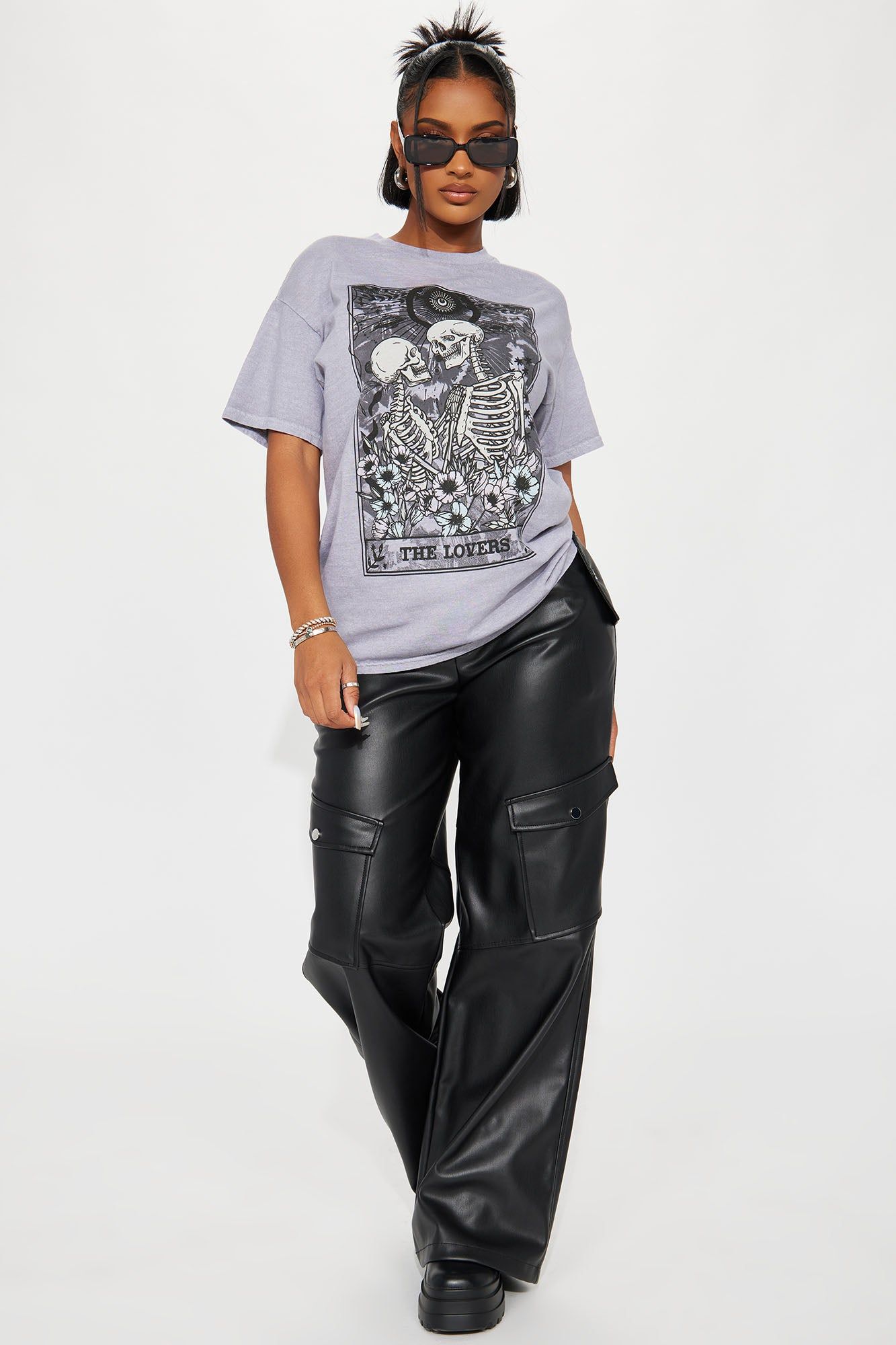 The Lovers Card Graphic Tee - Grey sold by Fashion Nova product image thumbnail 2