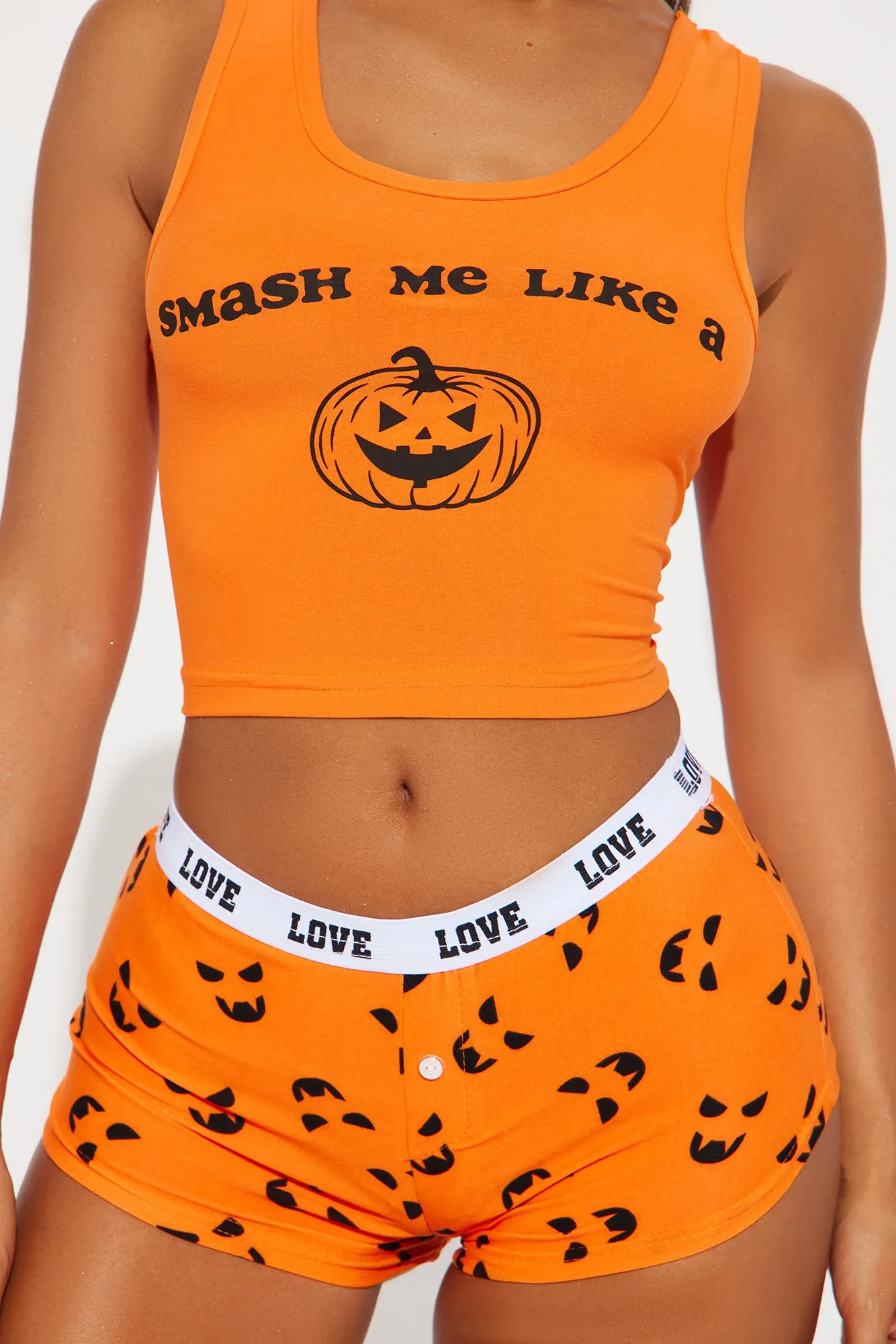 Smash My Pumpkin Halloween PJ Set - Orange sold by Fashion Nova product image thumbnail 2