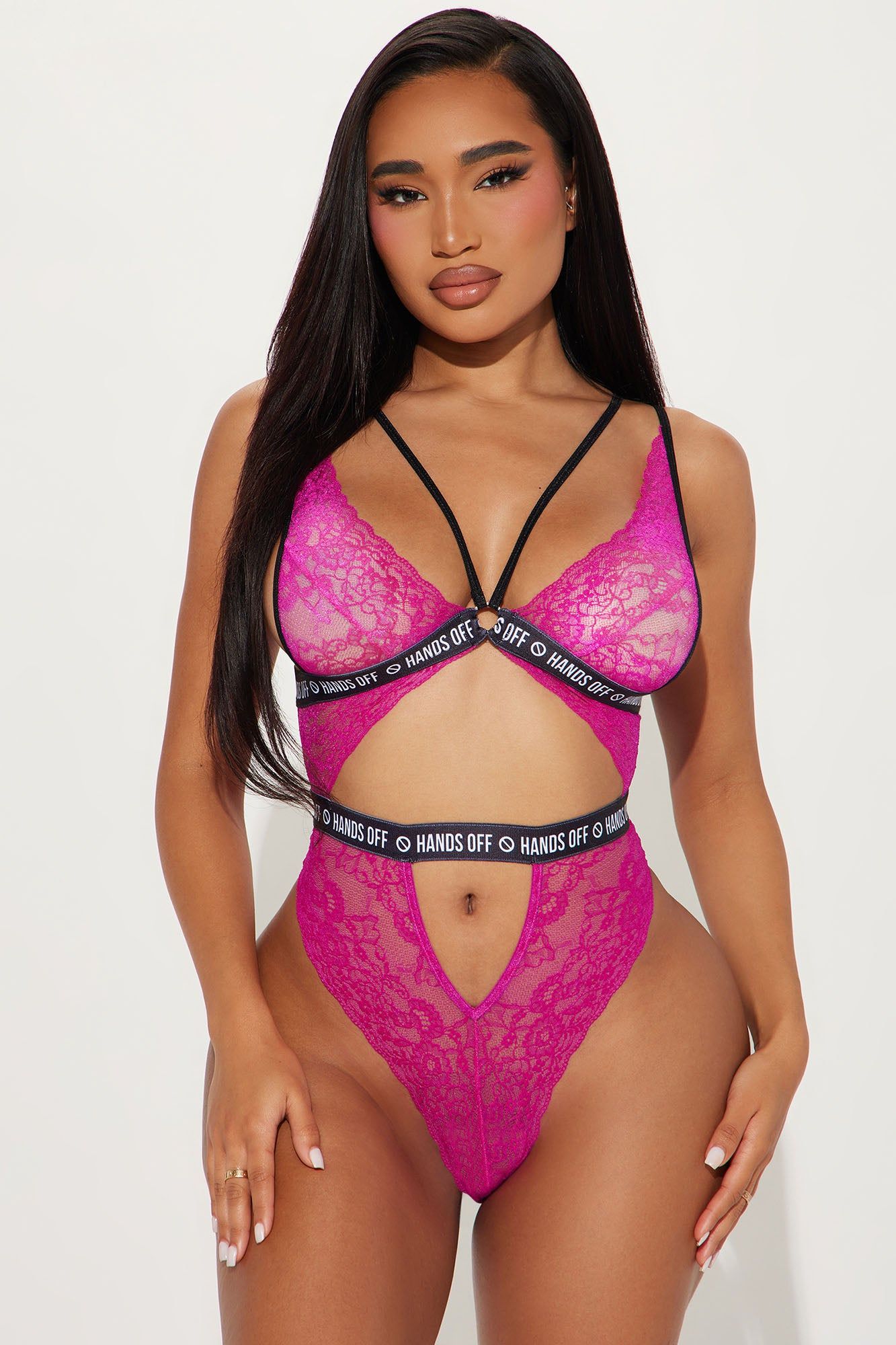 Wild Side Lace Teddy - Hot Pink sold by Fashion Nova