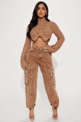 On My Own Washed Jogger Pant - Chocolate sold by Fashion Nova