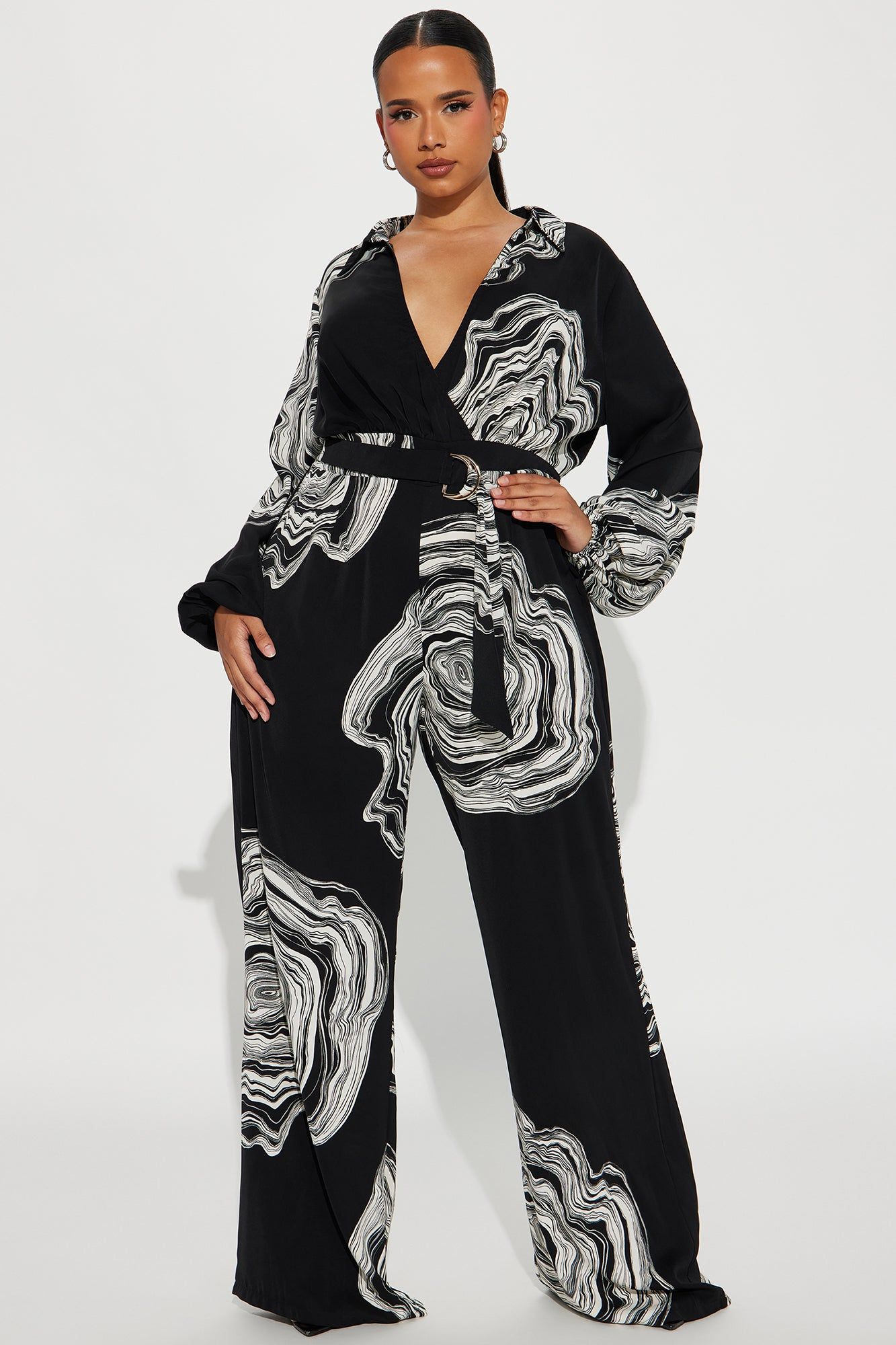 Figure It Out Jumpsuit - Black/White sold by Fashion Nova product image thumbnail 4
