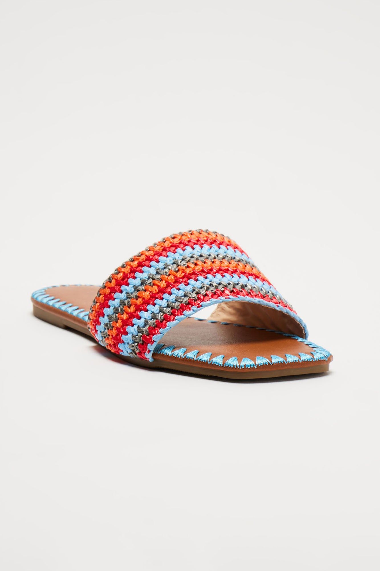 Mia Striped Raffia Sandals - Blue sold by Fashion Nova product image thumbnail 2