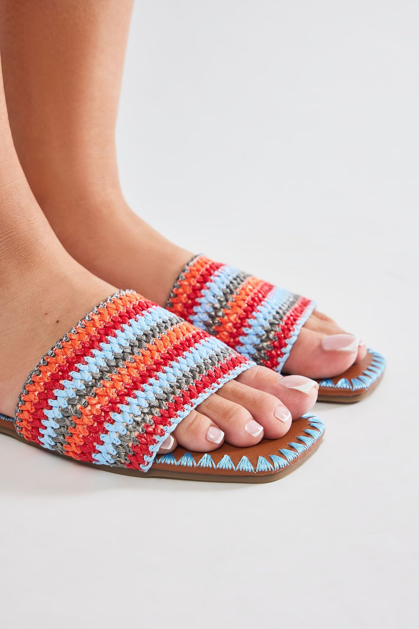 Mia Striped Raffia Sandals - Blue sold by Fashion Nova product image thumbnail 3