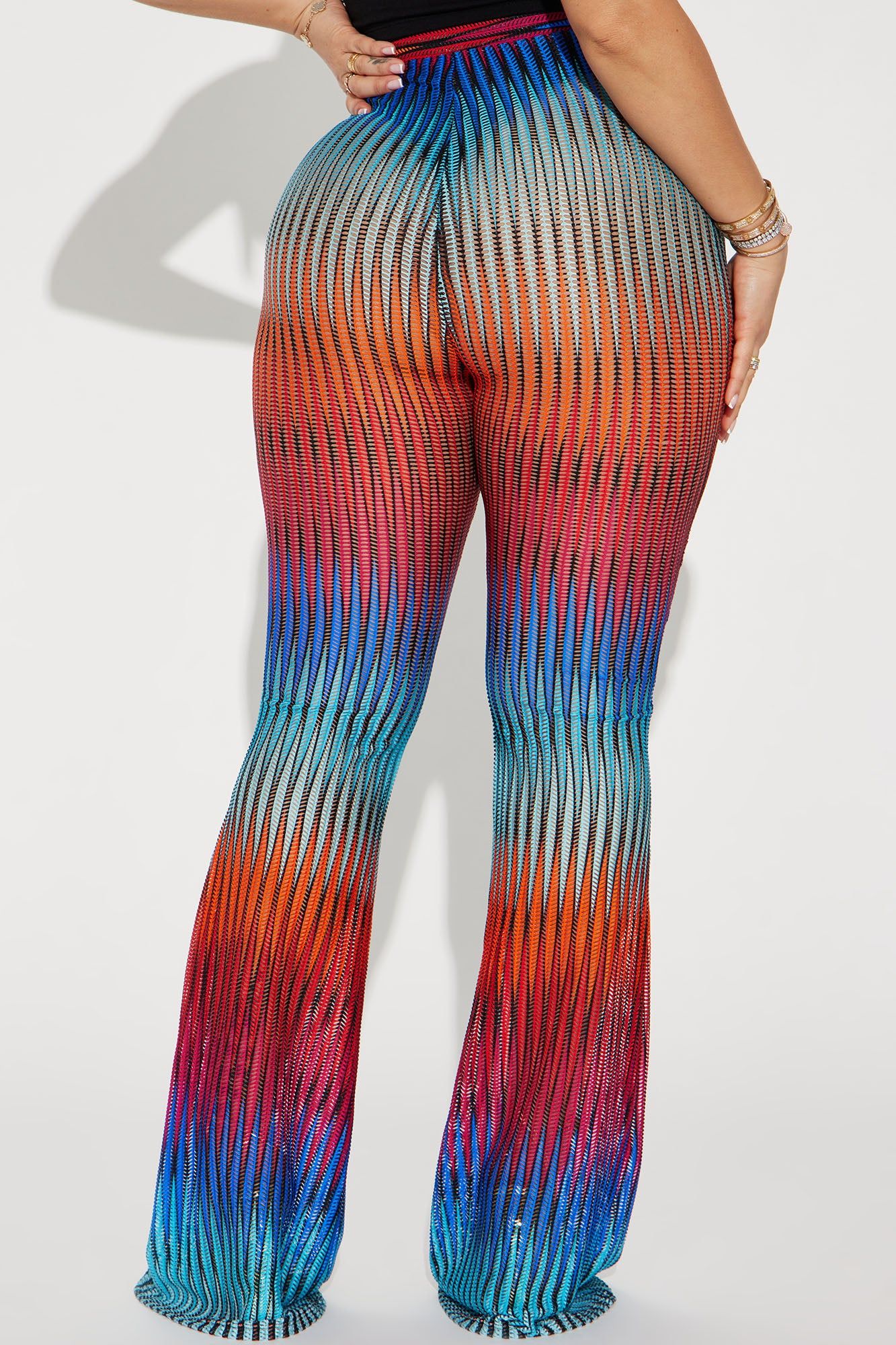 See Right Through You Mesh Flare Pant - Blue/combo sold by Fashion Nova product image thumbnail 3