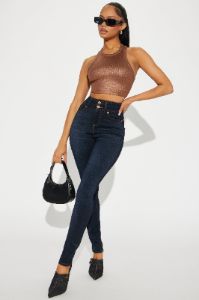 Snatch Me Tight Booty Lifter Skinny Jeans - Dark Wash sold by Fashion Nova