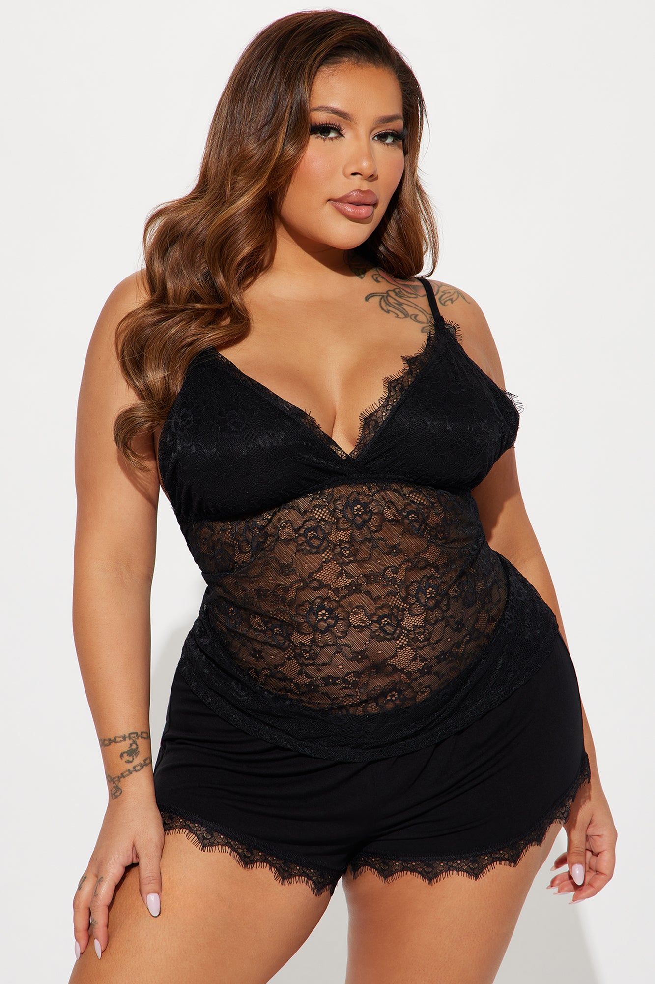 Need Your Touch Lace PJ Short Set - Black sold by Fashion Nova product image thumbnail 3