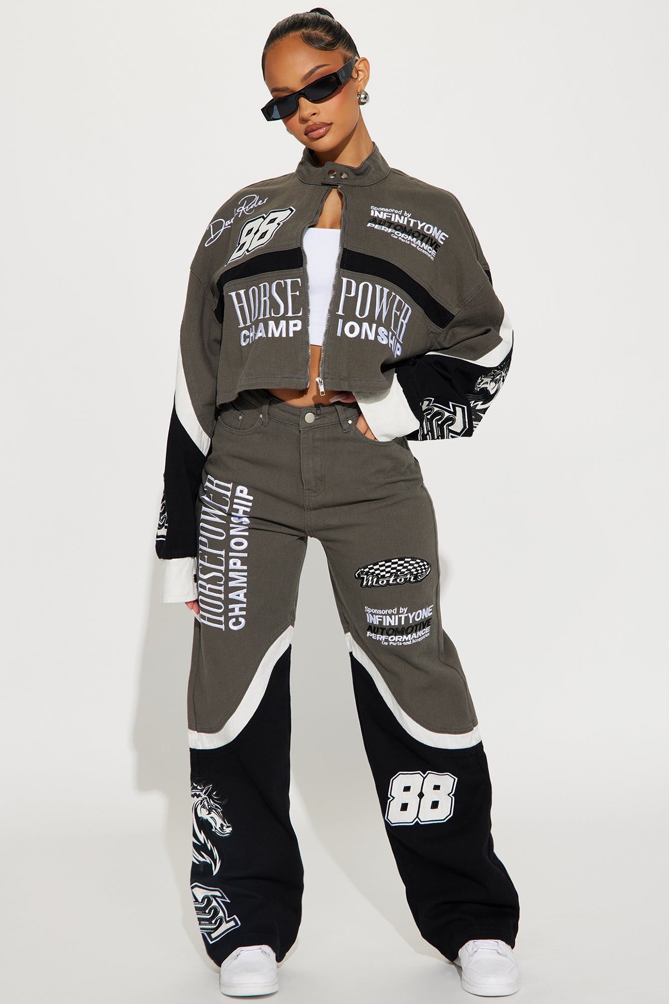 Full Speed Ahead Pant Set - Grey sold by Fashion Nova