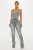 Amari Floral Stretch Bootcut Jeans - Vintage Wash sold by Fashion Nova