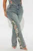 Amari Floral Stretch Bootcut Jeans - Vintage Wash sold by Fashion Nova