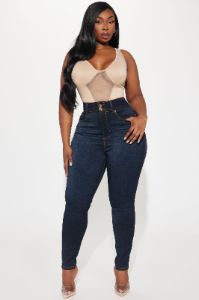 Snatch Me Tight Booty Lifter Skinny Jeans - Dark Wash sold by Fashion Nova