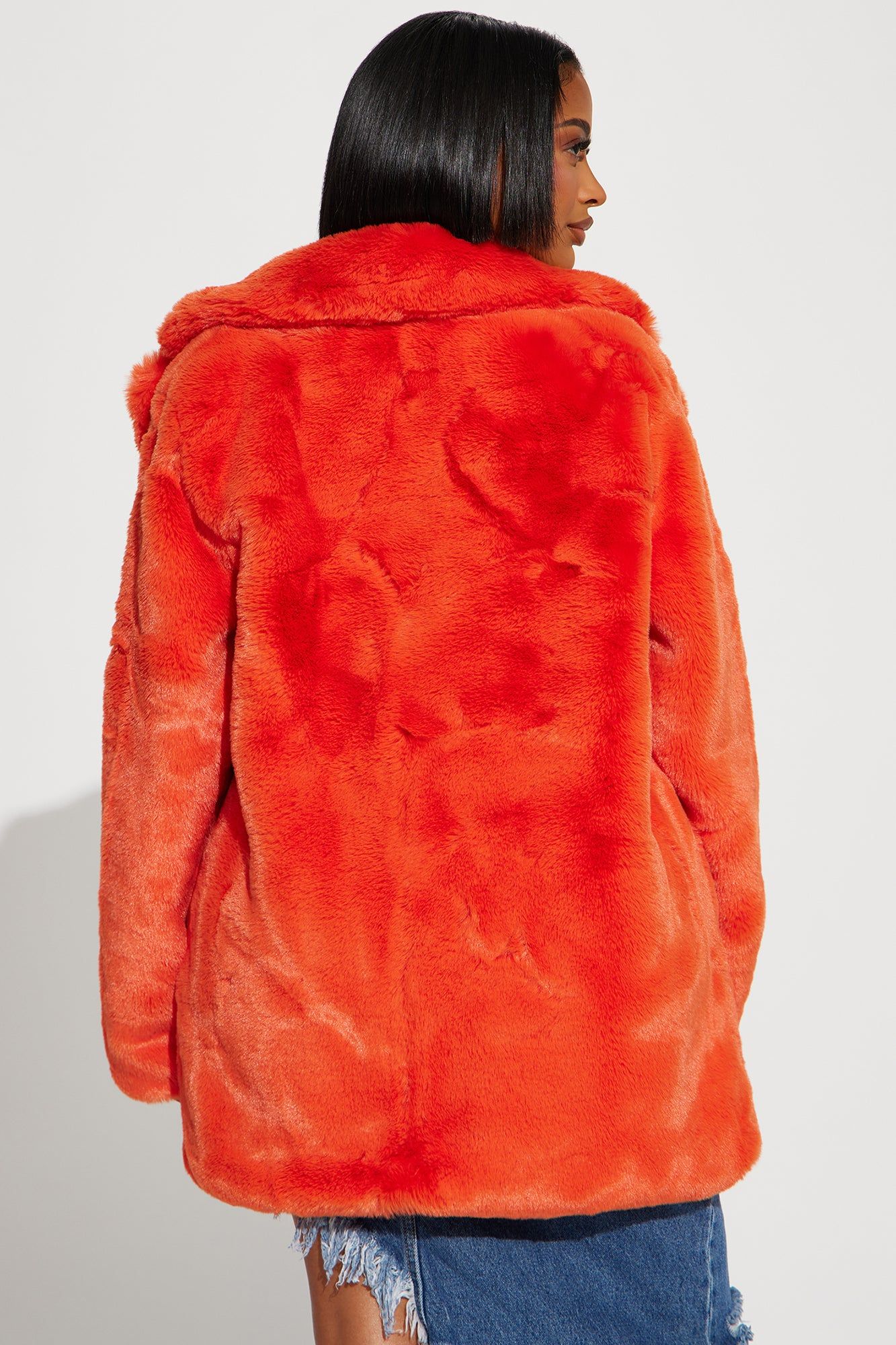Meet Me Downtown Faux Fur Coat - Orange sold by Fashion Nova product image thumbnail 4