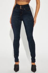 Snatch Me Tight Booty Lifter Skinny Jeans - Dark Wash sold by Fashion Nova