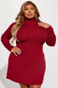 Jodie Ribbed Mini Dress - Burgundy sold by Fashion Nova