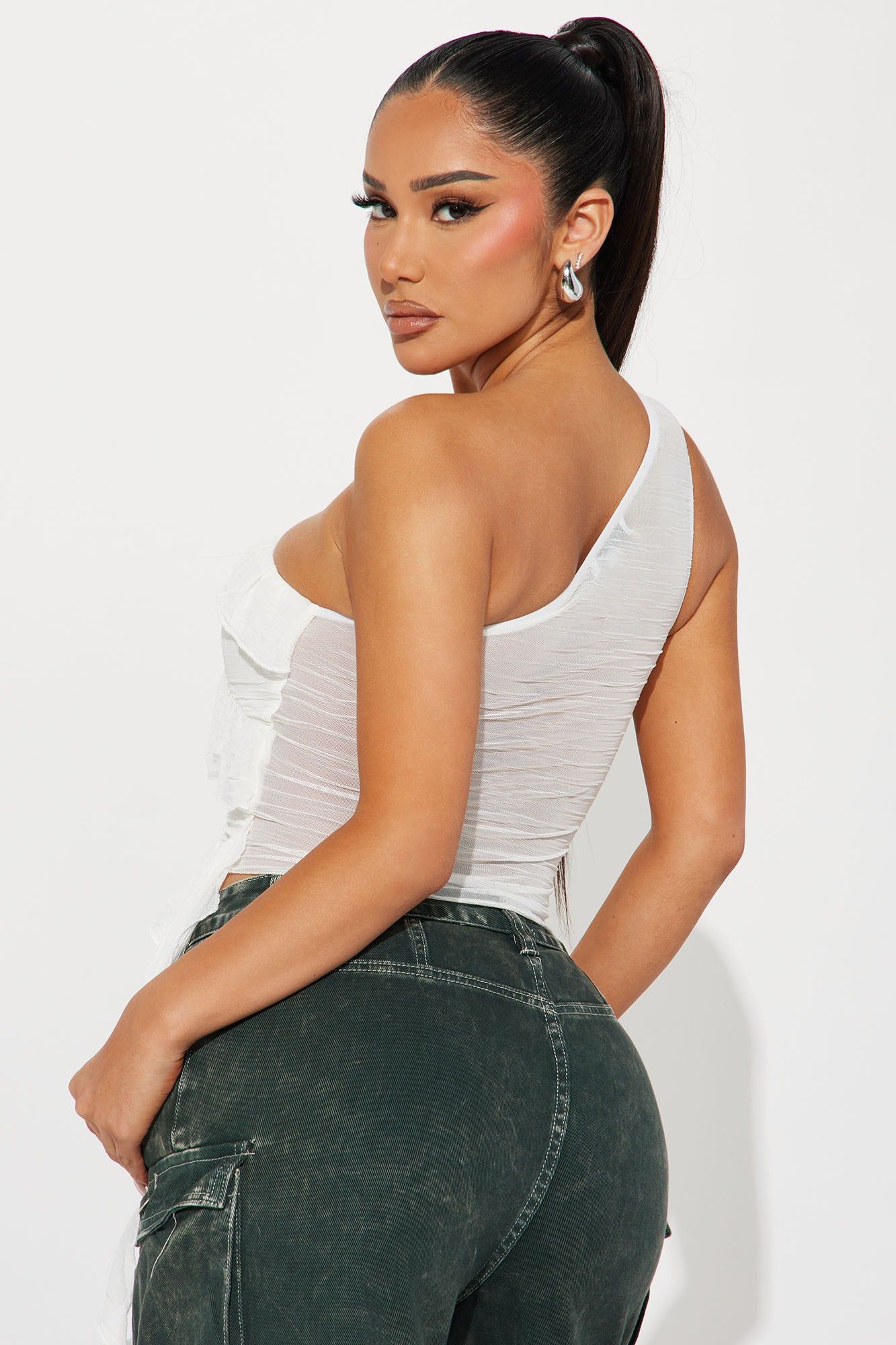Victoria Ruffle Top - Ivory sold by Fashion Nova product image thumbnail 3