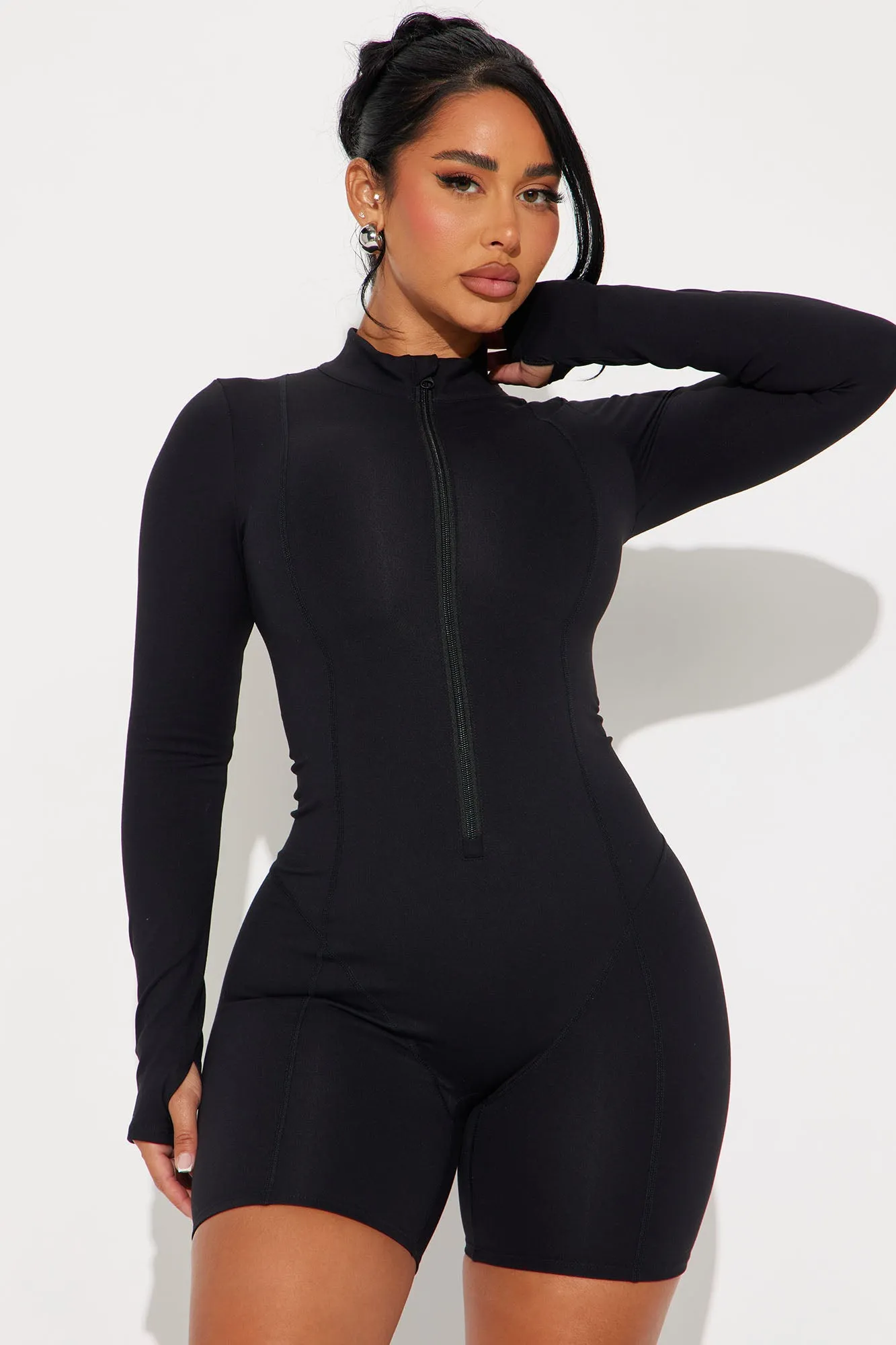 Trail Trek Super Soft Active Romper - Black sold by Fashion Nova product image thumbnail 2
