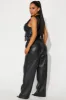 Stevie Faux Leather Pant Set - Black sold by Fashion Nova