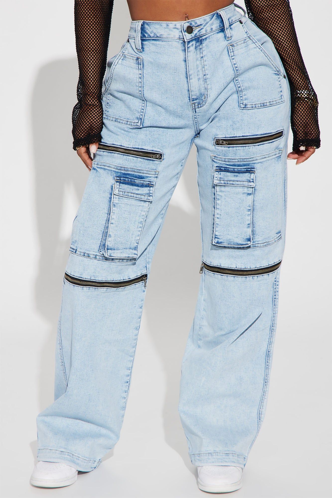 Back In The Day Cargo Jeans - Light Wash sold by Fashion Nova product image thumbnail 2