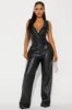 Stevie Faux Leather Pant Set - Black sold by Fashion Nova