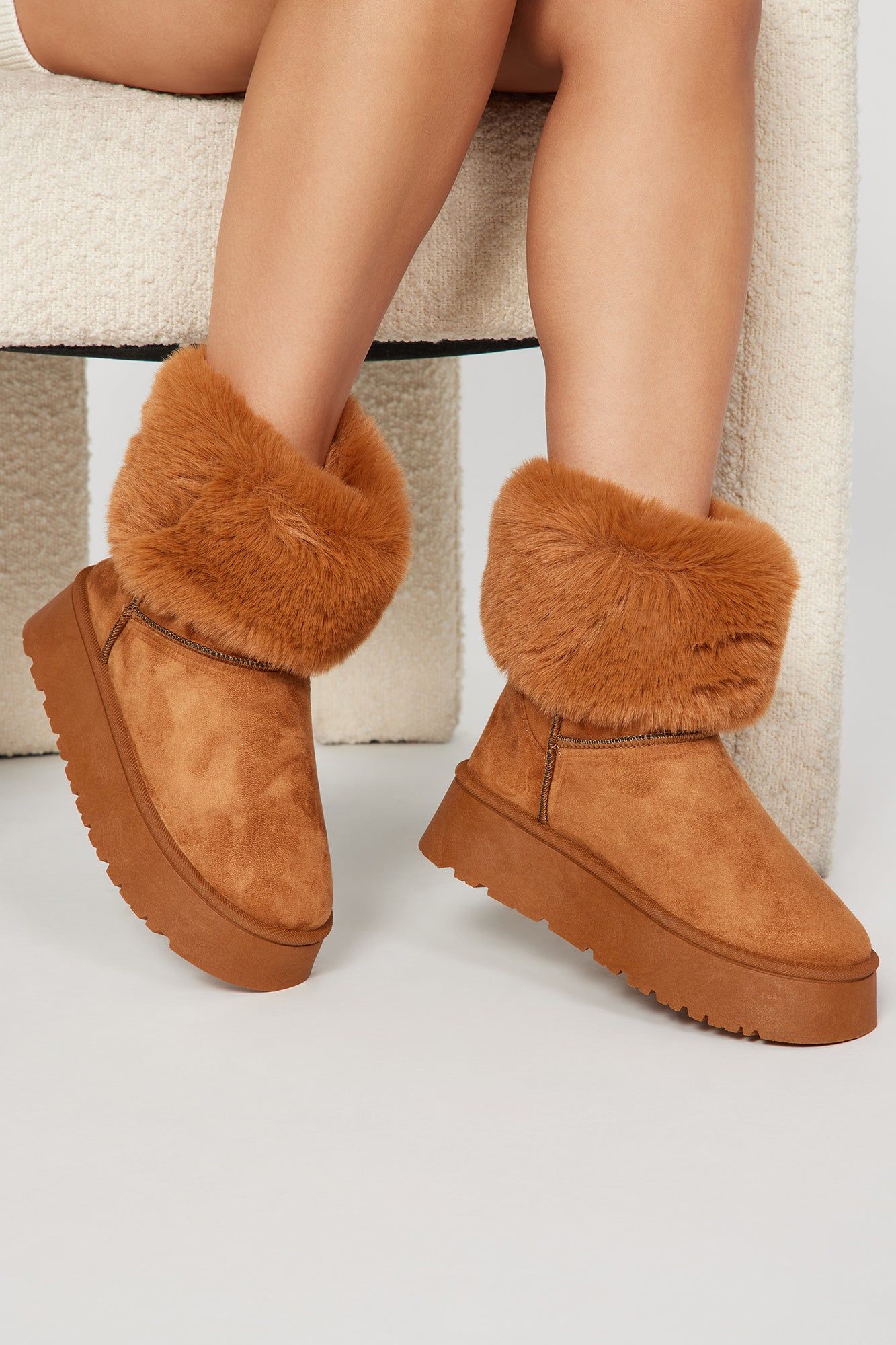 All Chills Booties - Chestnut sold by Fashion Nova