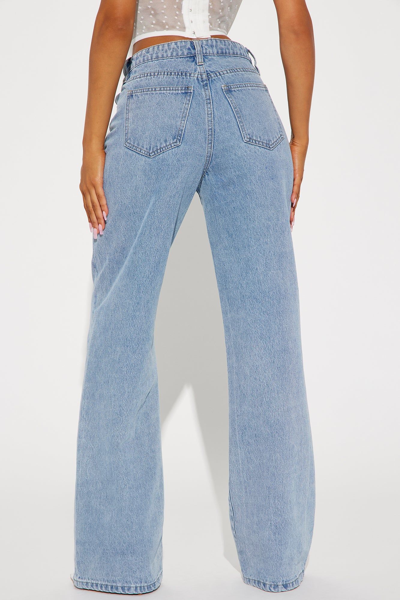 Brighten Up Embellished Fringe Straight Leg Jeans - Light Wash sold by Fashion Nova product image thumbnail 3