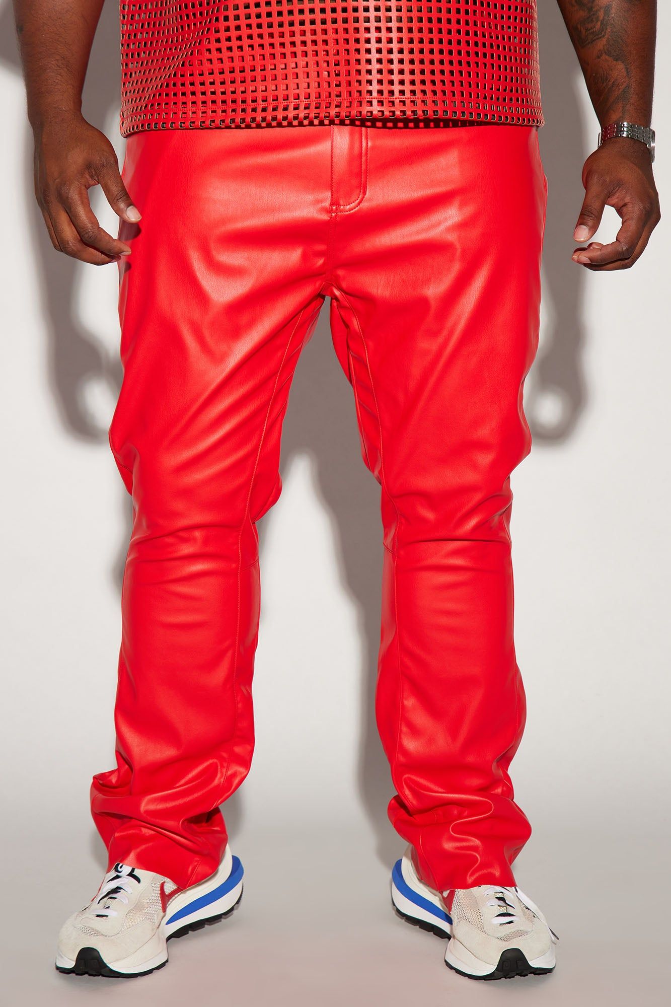 Upscale Faux Leather Flare Pants - Red sold by Fashion Nova product image thumbnail 2