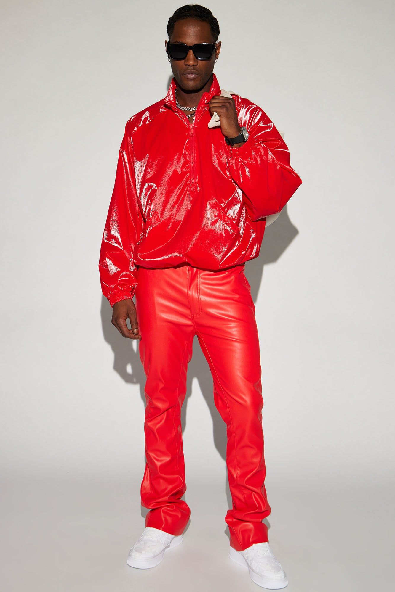 Upscale Faux Leather Flare Pants - Red sold by Fashion Nova product image thumbnail 3