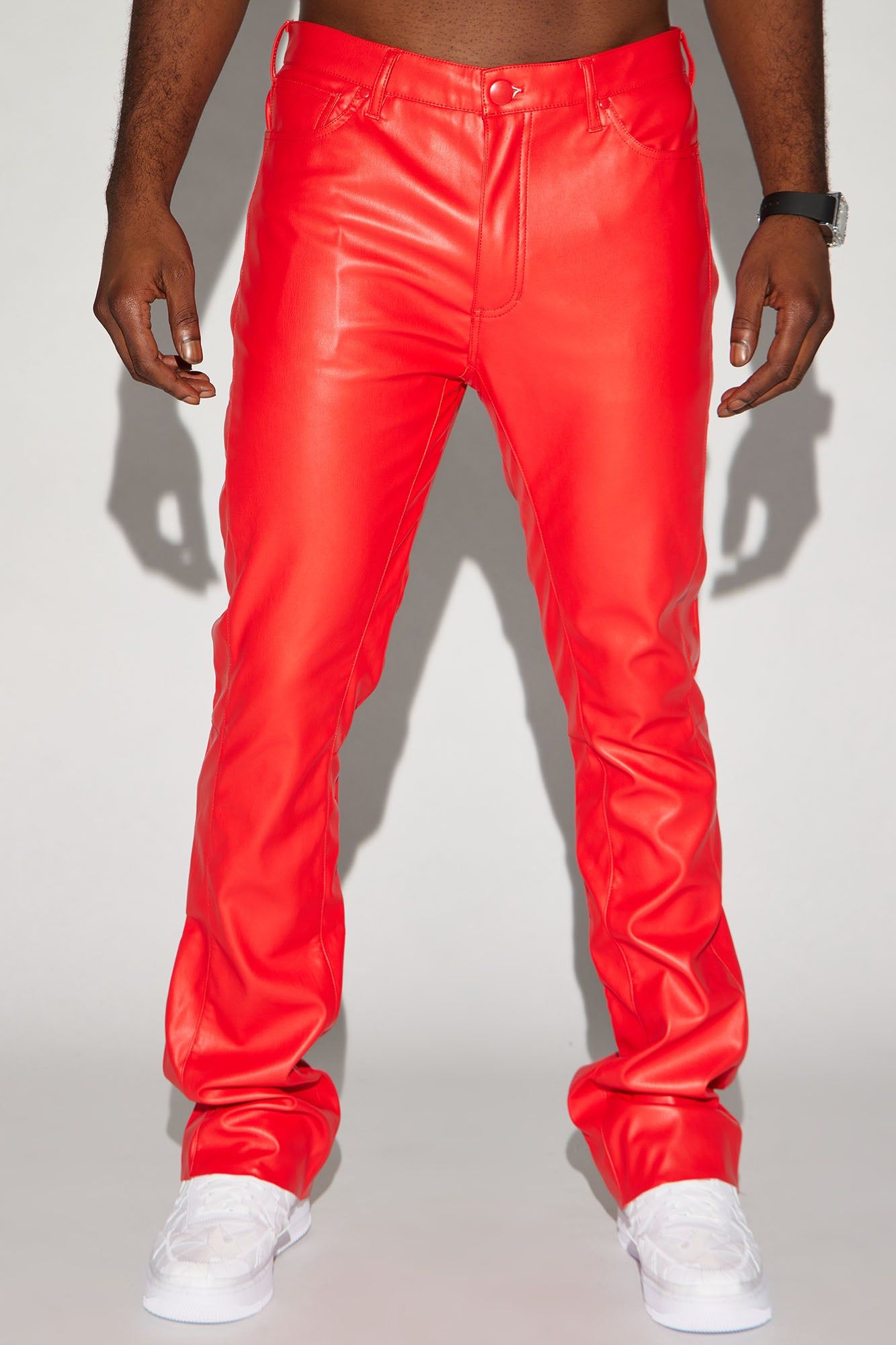 Upscale Faux Leather Flare Pants - Red sold by Fashion Nova product image thumbnail 4