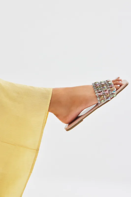 Yazmin Flat Sandals - Nude sold by Fashion Nova