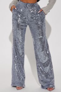 A Sweeter Place Sequin Trouser - Charcoal sold by Fashion Nova