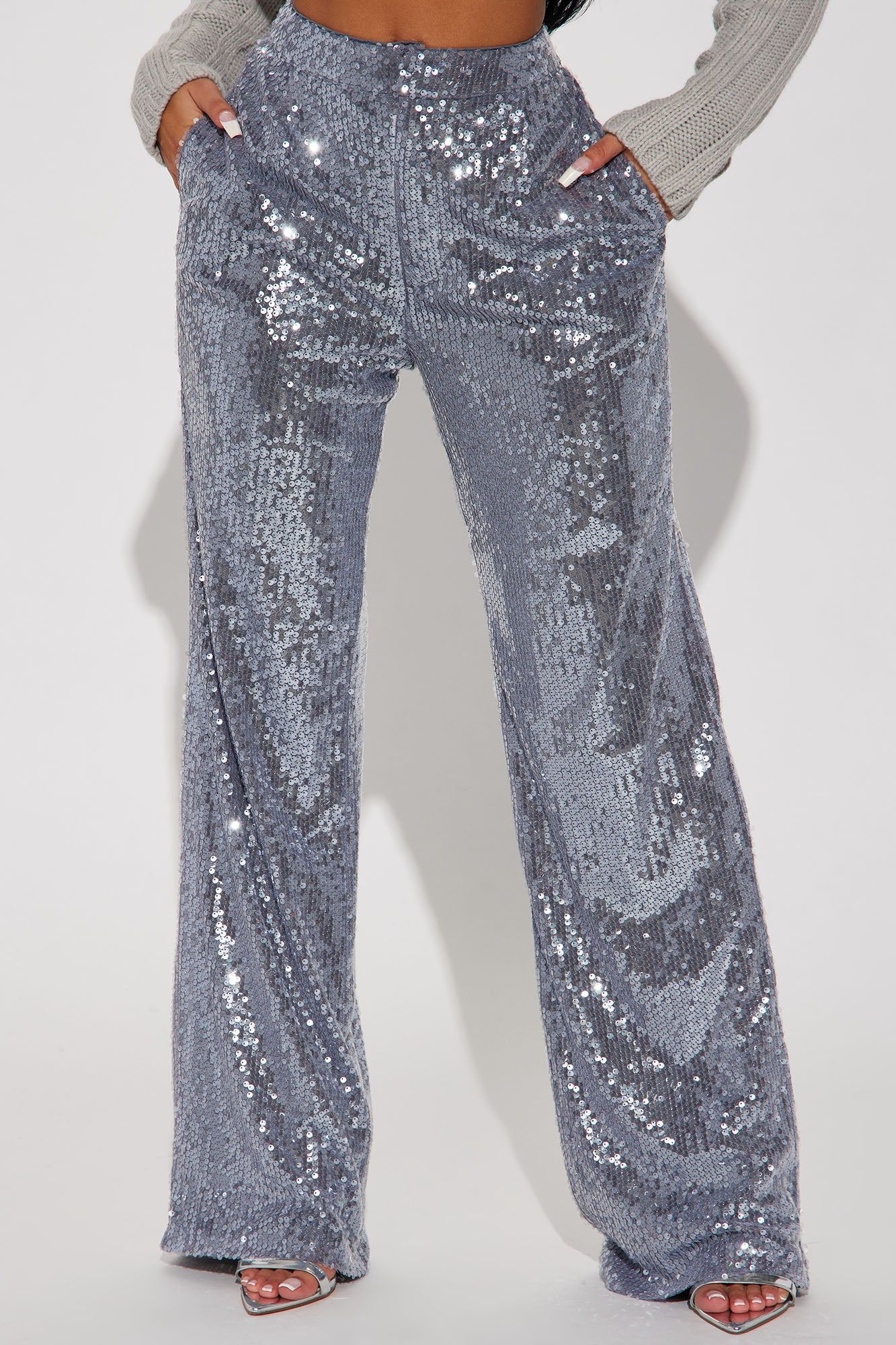 A Sweeter Place Sequin Trouser - Charcoal sold by Fashion Nova product image thumbnail 2