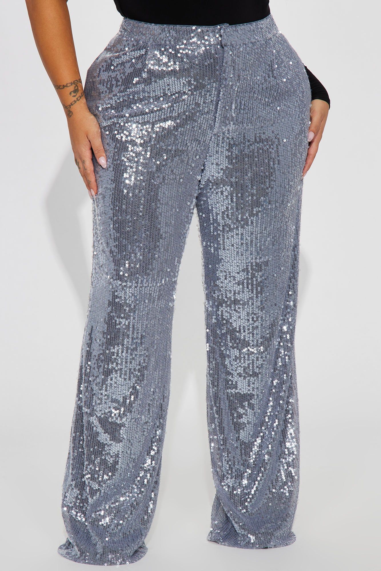 A Sweeter Place Sequin Trouser - Charcoal sold by Fashion Nova product image thumbnail 5