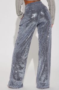 A Sweeter Place Sequin Trouser - Charcoal sold by Fashion Nova