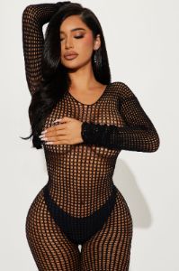 Give Me Your All Jumpsuit Bodystocking - Black sold by Fashion Nova