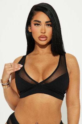 Weekend Vibe Mesh Padded Bralette - Black sold by Fashion Nova
