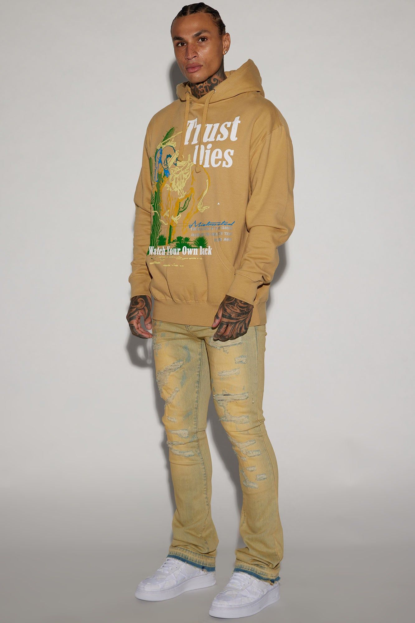 Trust Dies Hoodie - Sand sold by Fashion Nova product image thumbnail 3