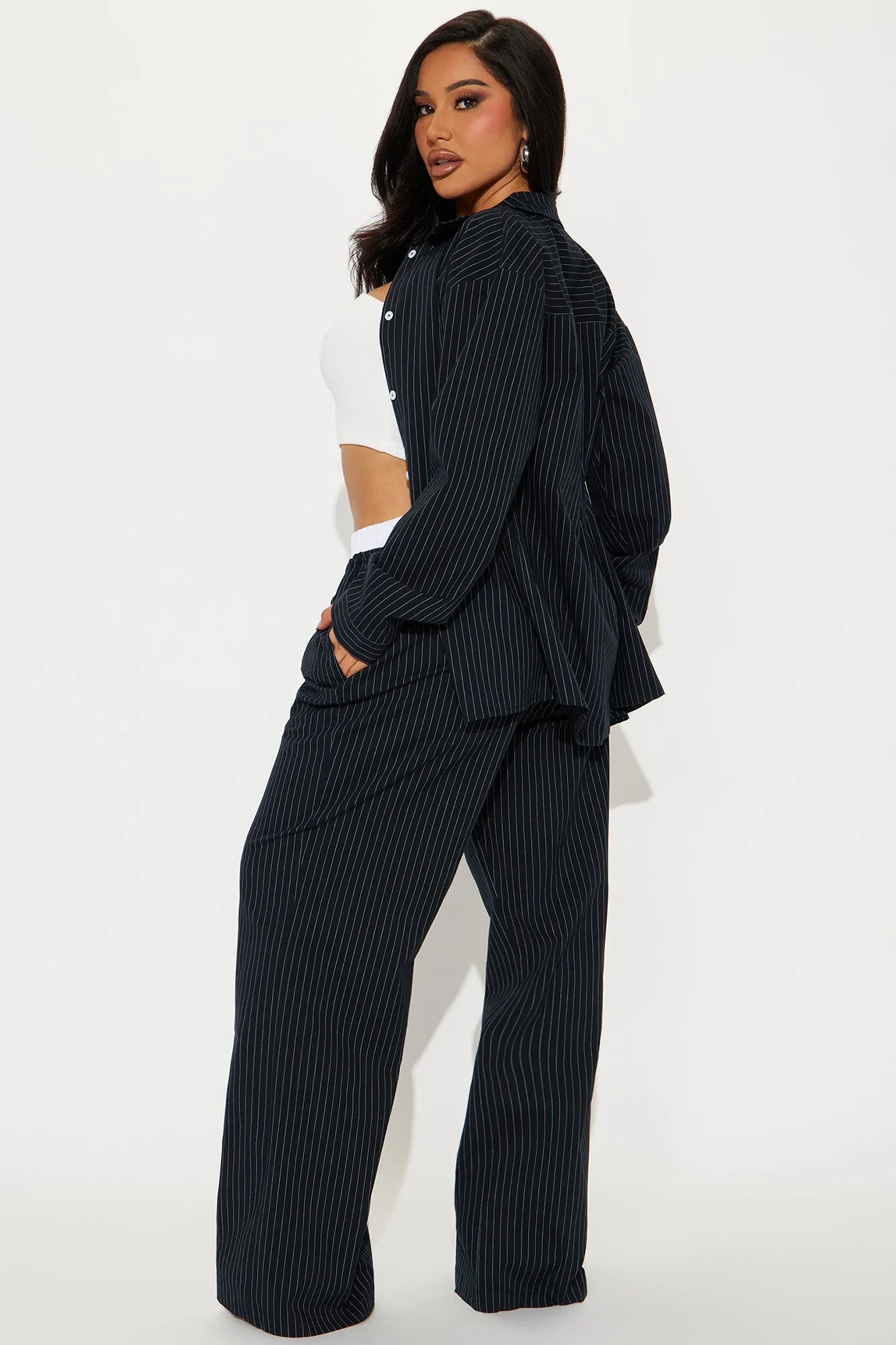 Melissa Striped Boxer Pant Set - Black/combo sold by Fashion Nova product image thumbnail 3