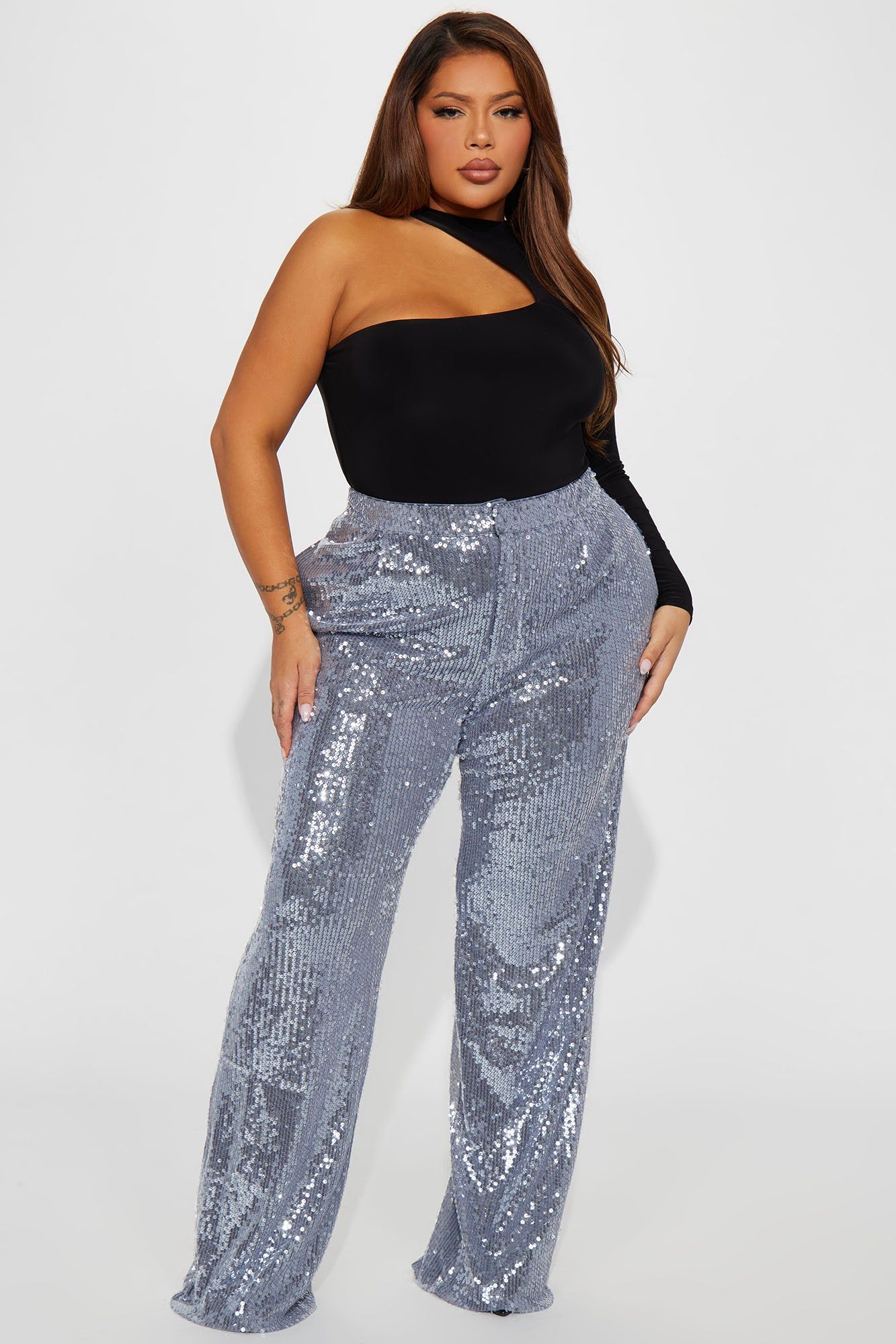 A Sweeter Place Sequin Trouser - Charcoal sold by Fashion Nova product image thumbnail 4
