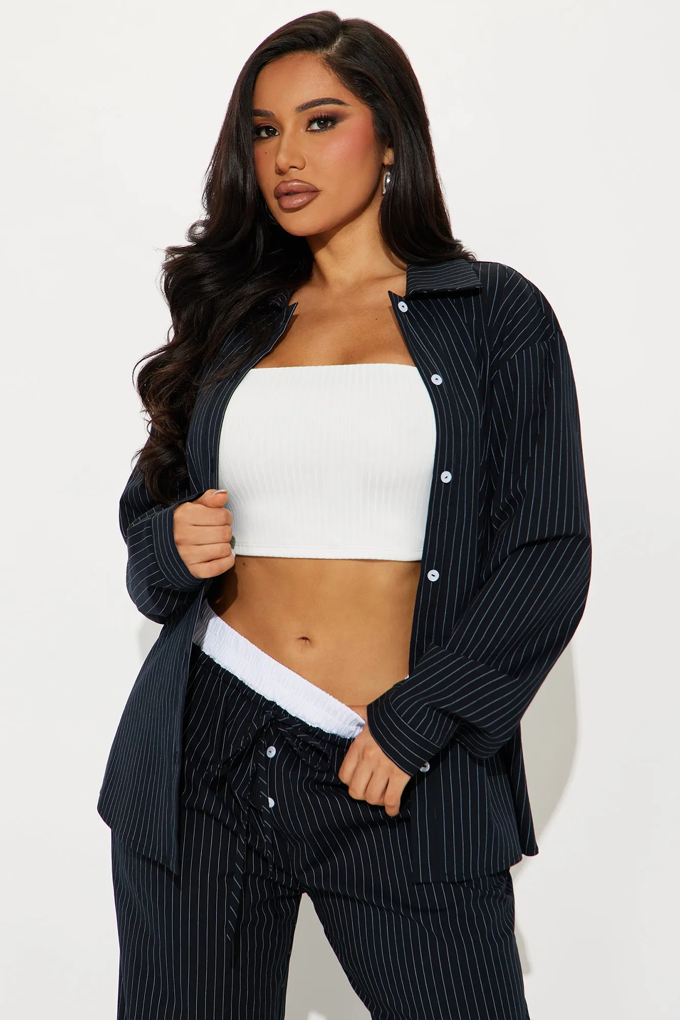 Melissa Striped Boxer Pant Set - Black/combo sold by Fashion Nova product image thumbnail 2