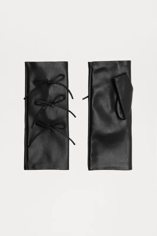 Keep It Short And Sweet Fingerless Gloves - Black sold by Fashion Nova