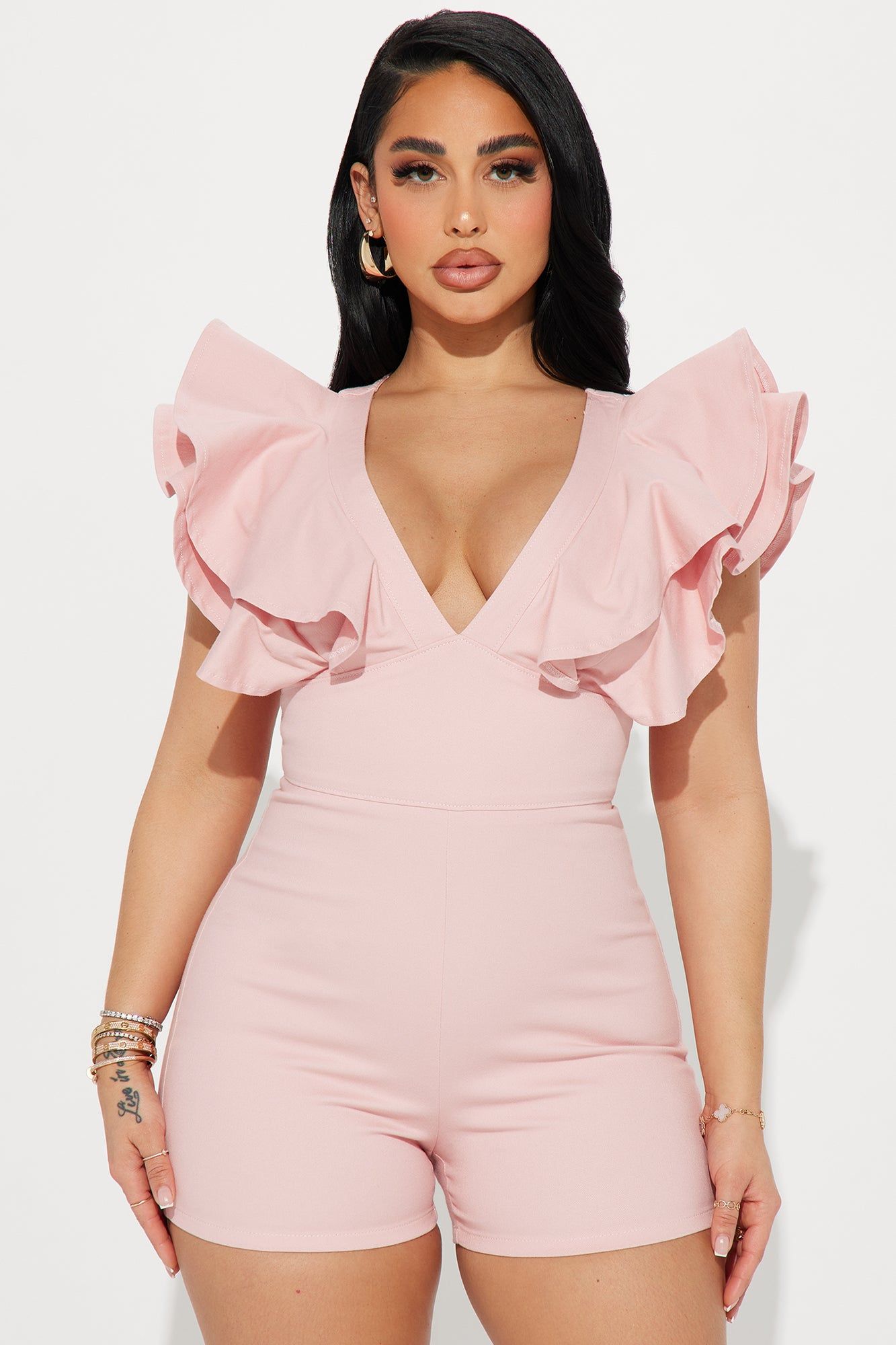 Can't Deny This Denim Romper - Pink sold by Fashion Nova product image thumbnail 2