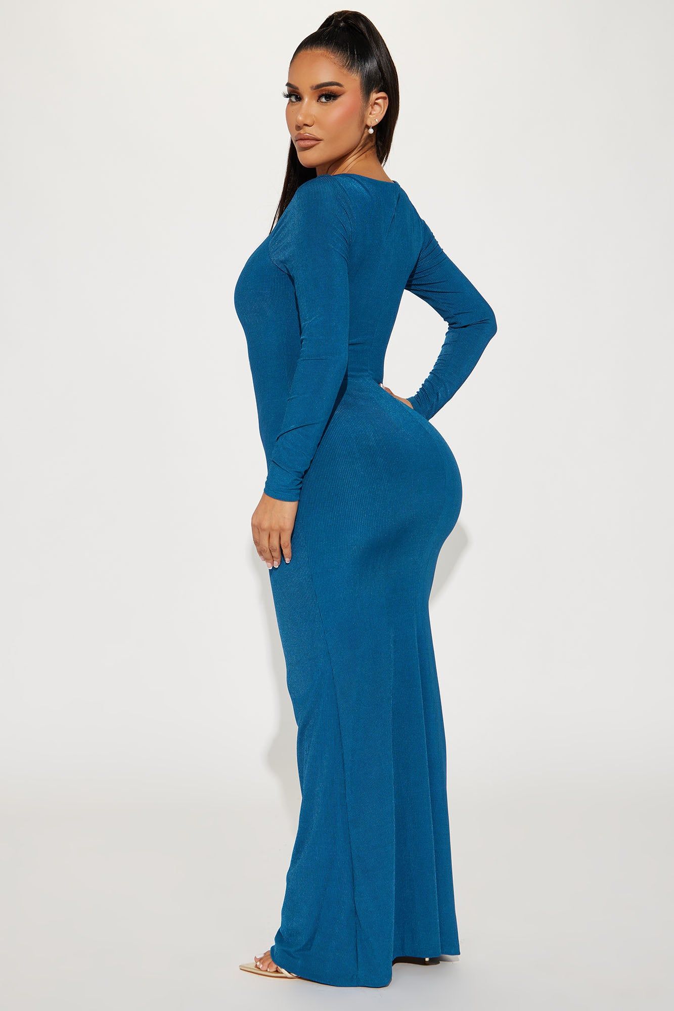 Claire Ribbed Maxi Dress - Teal sold by Fashion Nova product image thumbnail 3