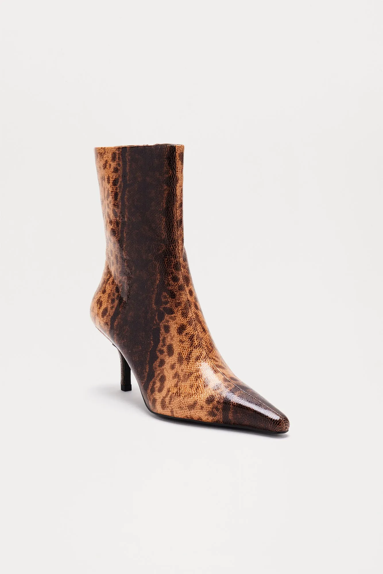 Meg Heeled Booties - Brown/combo sold by Fashion Nova product image thumbnail 3