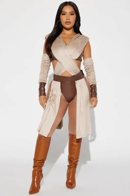 Don't Underestimate Me 4 Piece Costume Set - Tan sold by Fashion Nova