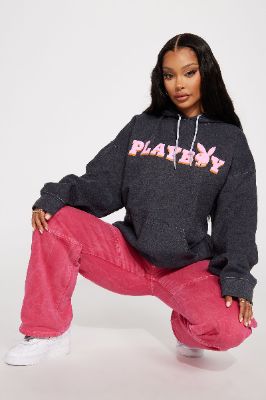 Chicago Playboy Hoodie - Black Wash sold by Fashion Nova