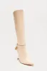 Grand Central Knee High Boots - Cream sold by Fashion Nova