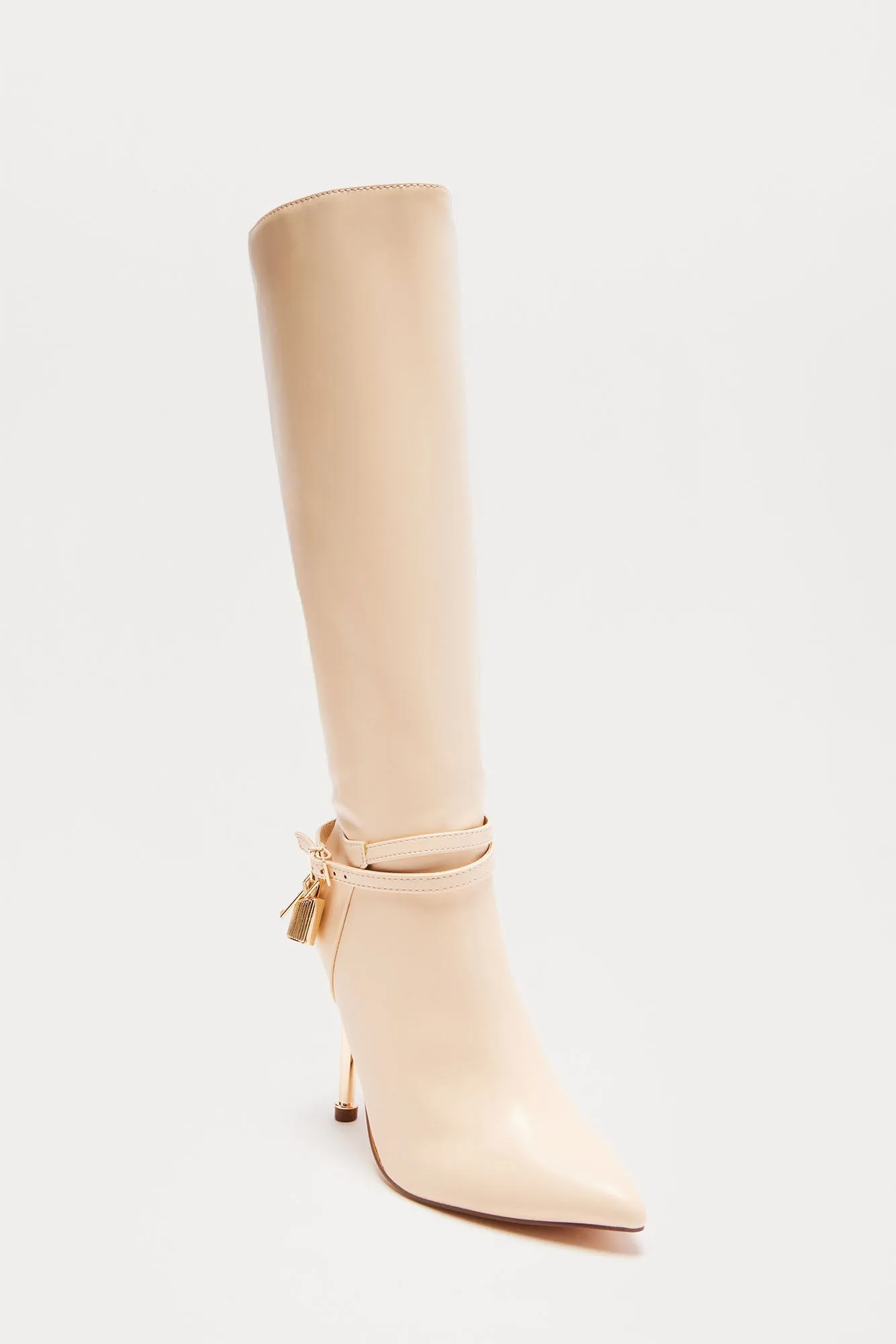 Grand Central Knee High Boots - Cream sold by Fashion Nova product image thumbnail 3