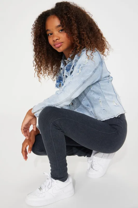 Mini Stay Flexible Seamless Mineral Washed Legging - Black sold by Fashion Nova